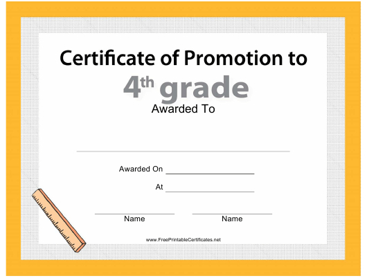 Fourth Grade Promotion Certificate Template Download Printable Pdf inside Grade Promotion Certificate Template Printable