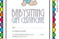Free 7 Babysitting Gift Certificate Template Ideas For Throughout First for Babysitting Gift Certificate Template