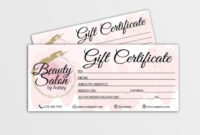 Free Beauty Salon Gift Certificate – Best & Professional Templates Ideas within Hair Salon Gift Certificate Templates