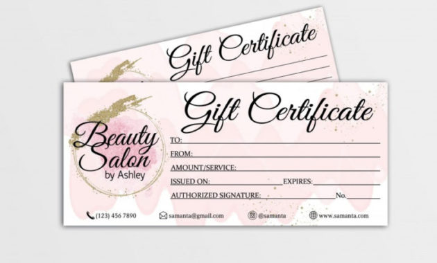 Free Beauty Salon Gift Certificate - Best &amp;amp; Professional Templates Ideas within Hair Salon Gift Certificate Templates
