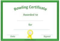 Free Bowling Certificate Template In 2021 | Certificate Template in Best Bowling Certificate Template