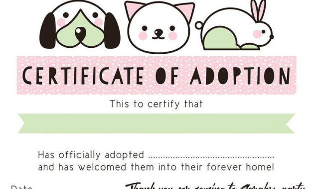 Free Cat Birth Certificate Free Printable In 2021 | Pet Adoption pertaining to Amazing Cat Birth Certificate  Printable