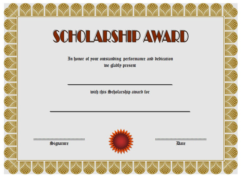 Free Certificate Of Scholarship Award Template 2 | Certificate in Choir ...