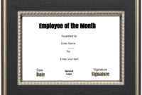 Free Custom Employee Of The Month Certificate within Awesome Employee Of The Month Certificate Template Word