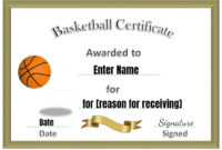 Free Editable &amp;amp; Printable Basketball Certificate Templates throughout Basketball Participation Certificate Template