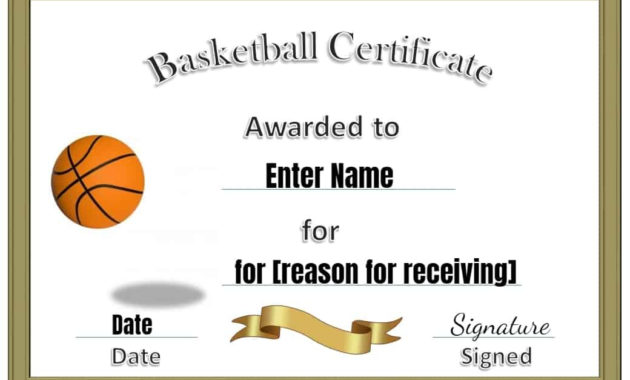 Free Editable &amp; Printable Basketball Certificate Templates throughout Basketball Participation Certificate Template