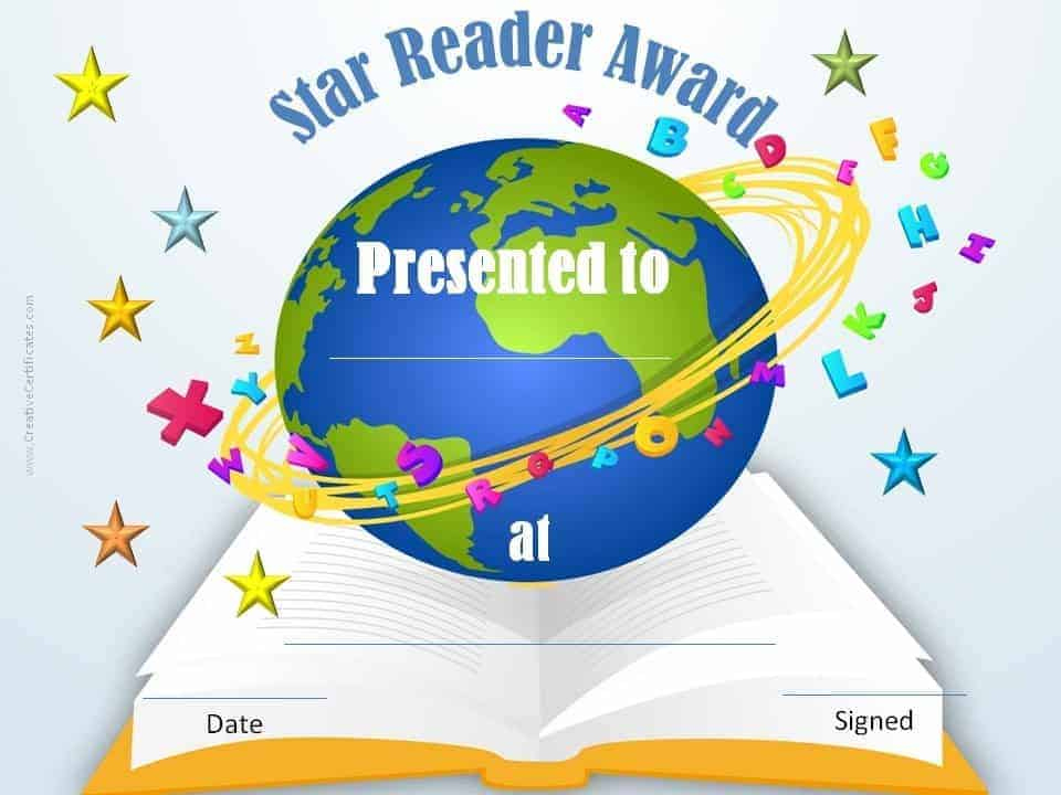 Free Editable Reading Certificate Templates - Instant Download regarding Reader Award Certificate Templates