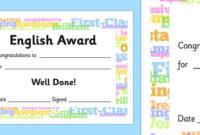 Free! – English Award Certificate (Teacher Made) in Math Certificate Template 7 Excellence Award