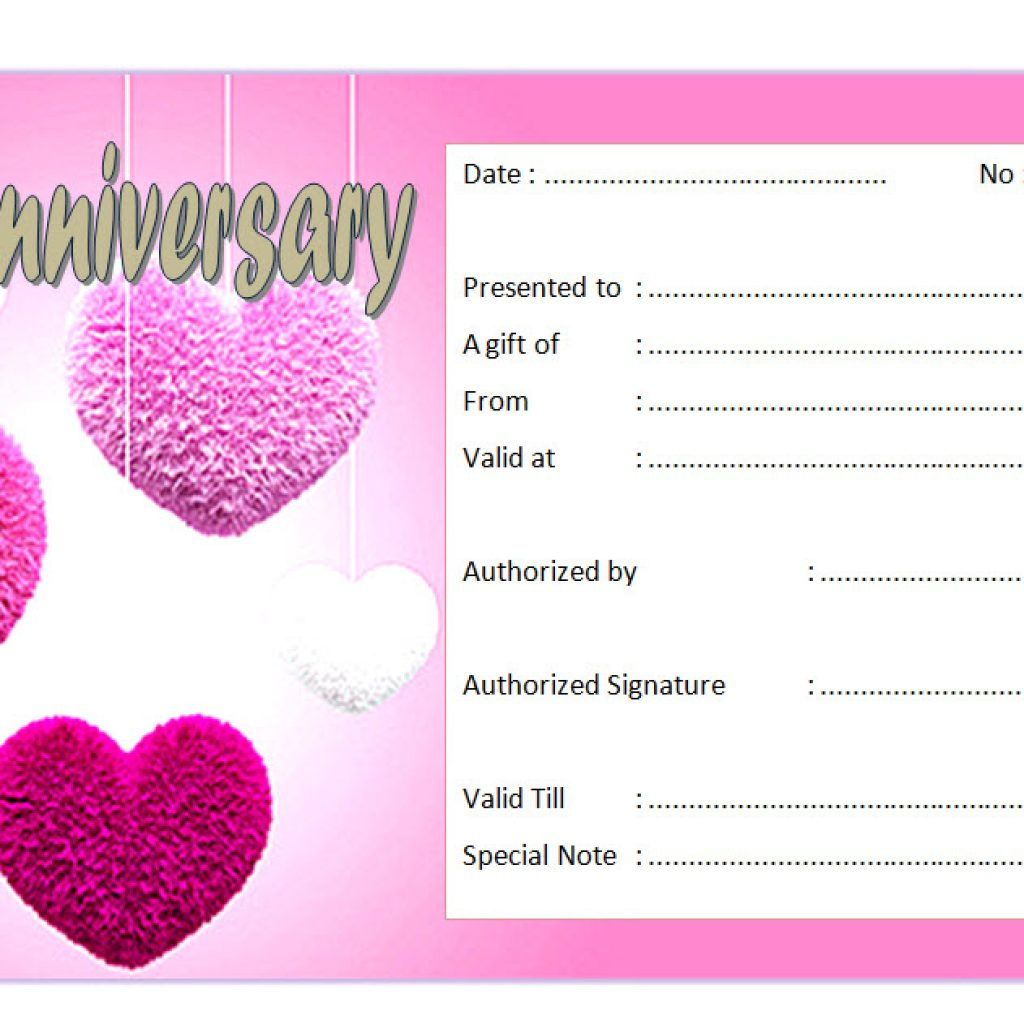 Free Happy Anniversary Gift Certificate Templatepaddle | Paddle inside Anniversary Gift Certificate Template