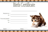 Free Kitten Birth Certificate Template (1St Design) | Free Printable pertaining to Kitten Birth Certificate Template