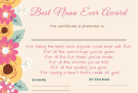 Free Mother&amp;#039;S Day Printable Certificate Awards For Mom And Grandma pertaining to Professional Mothers Day Gift Certificate Template