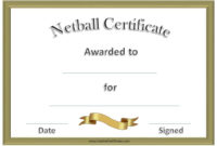 Free Netball Certificates with Netball Participation Certificate Editable Templates