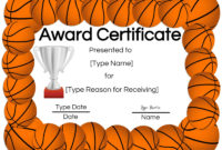 Free Printable Basketball Certificates | Edit Online And Print At Home in Basketball Participation Certificate Template