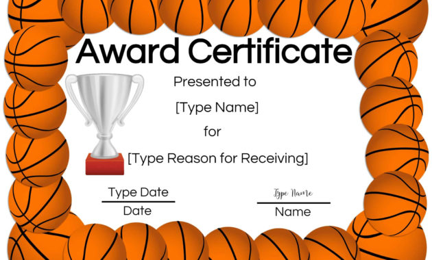 Free Printable Basketball Certificates | Edit Online And Print At Home in Basketball Participation Certificate Template
