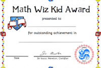 Free Printable Math Certificate Of Achievement throughout Science Achievement Award Certificate Templates