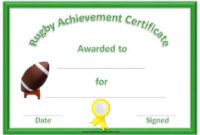 Free Printable Rugby Award Certificate for Rugby Certificate Template