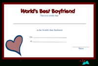 Free Printable World'S Best Boyfriend Certificates throughout Amazing Best Girlfriend Certificate Template
