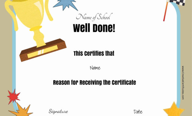 Free School Certificates &amp;amp; Awards within Awesome Physical Education Certificate Template Editable