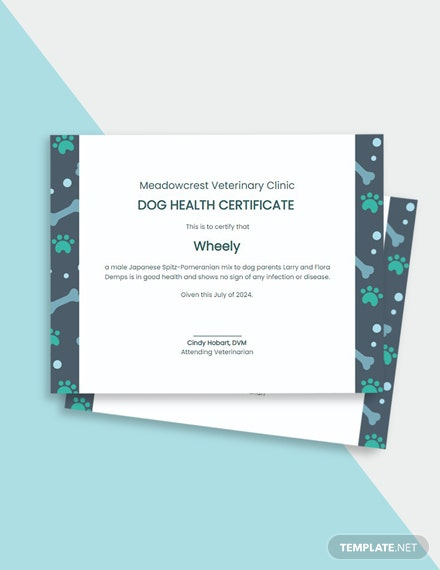 Free Service Dog Certificate Template – Word L Google Docs | Template ...