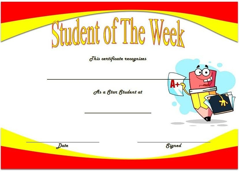 Free Student Of The Year Award Certificate Templates In 2021 | Student with Star Student Certificate Templates