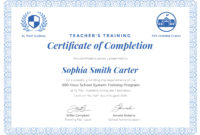 Free Teacher&amp;#039;S Training Completion Certificate Template In Adobe pertaining to Training Course Certificate Templates