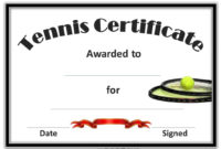 Free Tennis Certificate Templates | Customizable &amp;amp; Printable pertaining to Table Tennis Certificate Templates Editable