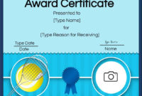 Free Tennis Certificates | Edit Online And Print At Home in Awesome Editable Tennis Certificates