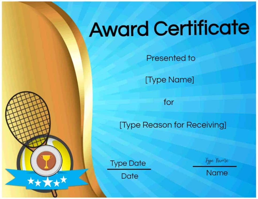 Free Tennis Certificates | Edit Online And Print At Home With with Top Tennis Certificate Template