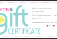 Gift Certificate For Babysitting - Free 19+ Sample Printable Gift for Awesome 7 Babysitting Gift Certificate Template Ideas