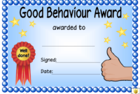 Good Behaviour Award Certificate Template Download Printable Pdf with Professional Well Done Certificate Template