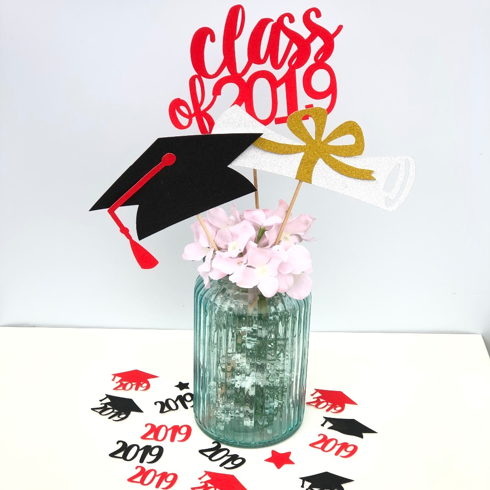Graduation Centerpieces 2019 Grad Cap Diploma Certificate Class Of 19 within Fresh Years Of Service Certificate Template  11 Ideas