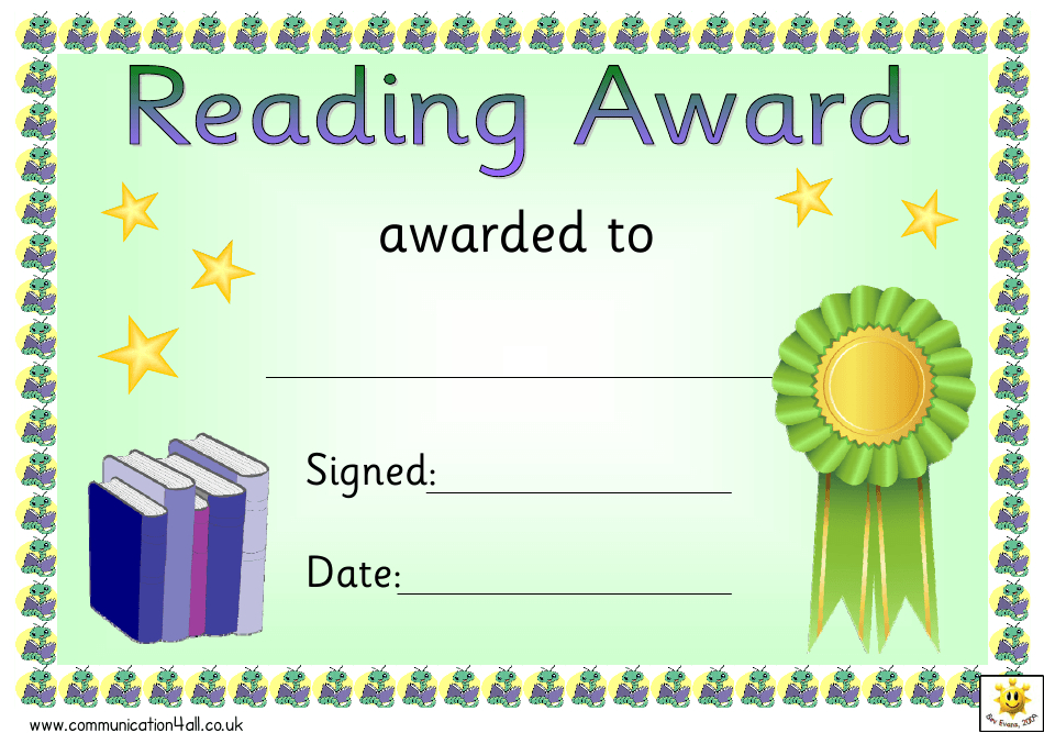 Green Ribbon Reading Award Certificate Template Download Printable Pdf with Fascinating Reader Award Certificate Templates