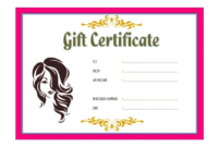 Hair Salon Gift Certificate Template Free Printable 6 | Gift intended for Nail Salon Gift Certificate Template