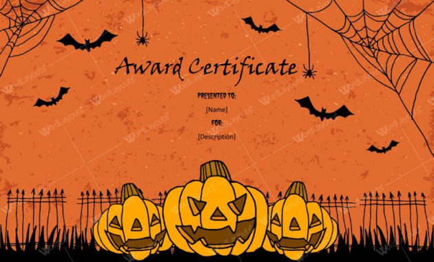 Halloween Award Certificates - 5+ Printables For Microsoft Word With within Halloween Gift Certificate Template