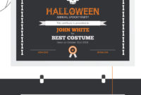Halloween Best Costume Award Certificate Template with Fascinating Halloween Costume Certificate