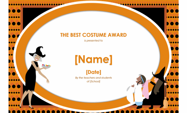 Halloween Best Costume Award | Certificate Templates, Free Certificate with Fantastic Best Dressed Certificate Templates