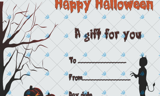 Halloween Gift Certificate Walking Cat Sample (With Images) | Gift pertaining to Top Halloween Gift Certificate Template