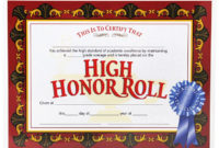 High Honor Roll Award 30/Pk 8.5X11 | Honor Roll, Certificate Templates in Editable Honor Roll Certificate Templates