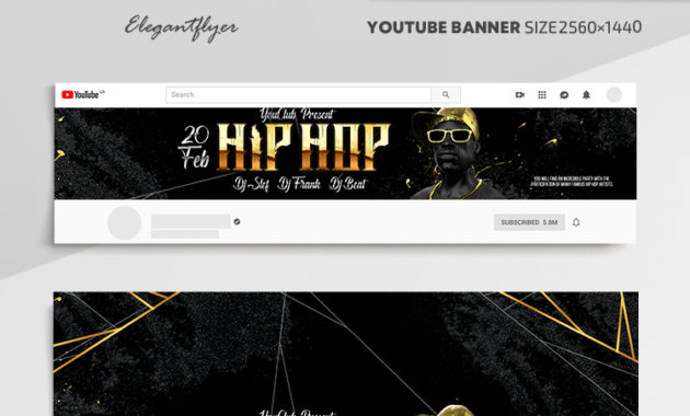Hip Hop - Youtube Channel Banner Psd Template -Elegantflyer intended for Best Hip Hop Certificate Templates