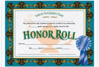 Honor Roll Certificatehayes (Hva512) - Certificates in Awesome Certificate Of Honor Roll  Templates