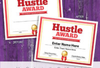 Hustle Award Certificate Sports Award Template Volleyball | Etsy within Top Volleyball Participation Certificate