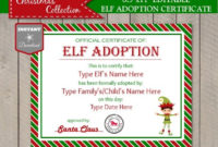 Instant Download Editable Elf Adoption Certificate/ Add Family Name within Elf Adoption Certificate  Printable