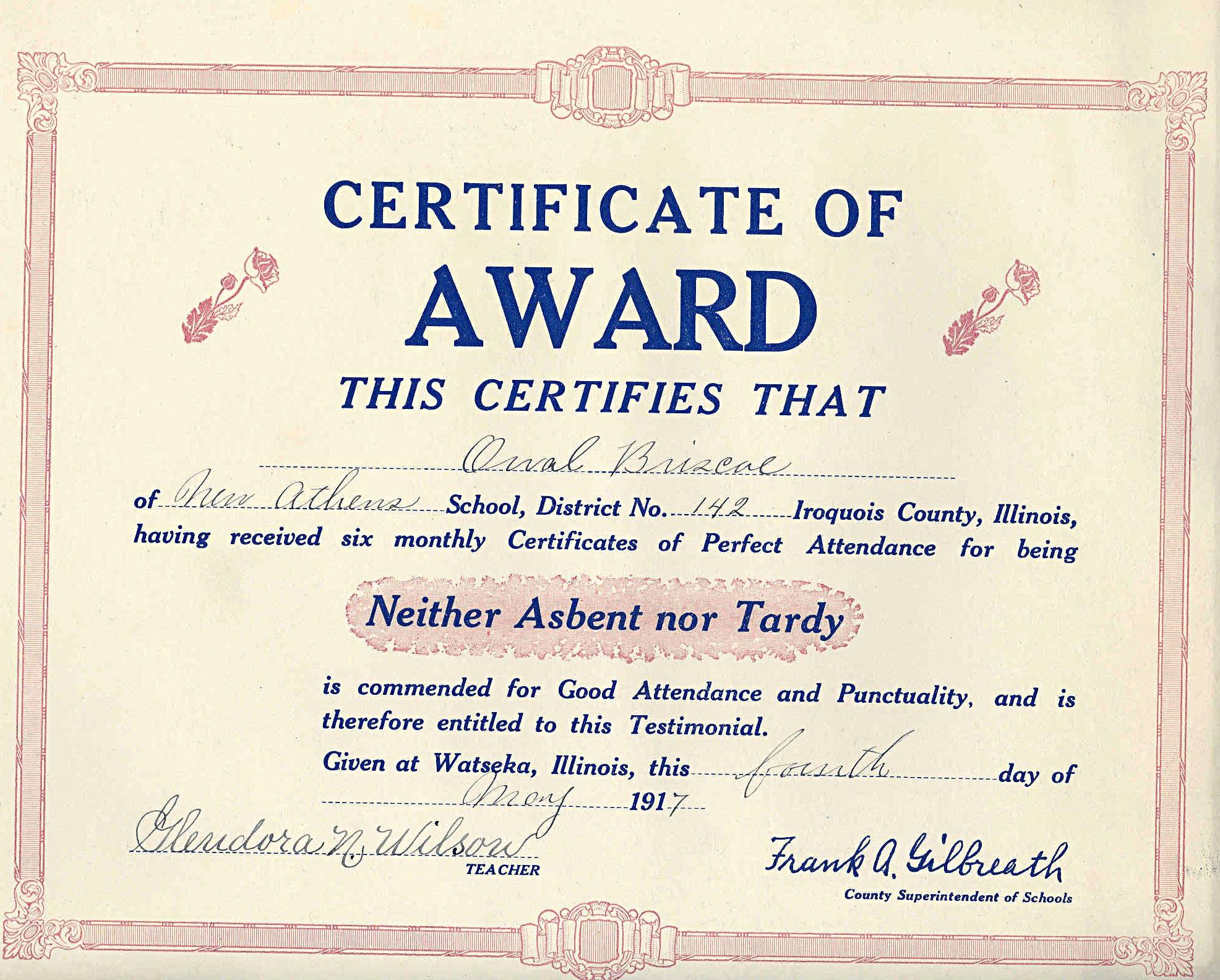 Iroquois County Genealogical Society - Photos - Schools within Academic Certificate