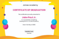 Kindergarten Graduation Certificate Template | Template regarding Stunning Printable Kindergarten Diploma Certificate