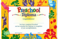 Kindergarten Graduation Diploma Free Printable Luxury Preschool Diploma inside Certificate For Pre K Graduation Template