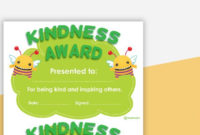 Kindness Award Certificate In Unique Kindness Certificate Template Free throughout New Kindness Certificate Template