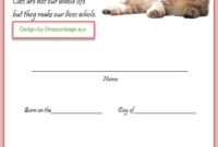 Kitten Birth Certificate Template For 2020 (Version 2) In With New Cat in Kitten Birth Certificate Template
