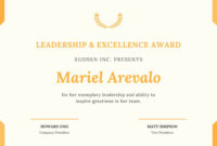 Leadership Award Certificate Template - Professional Template Ideas intended for Leadership Award Certificate Templates