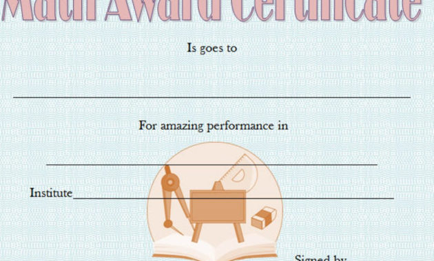 Math Award Certificate Template - Free 10+ Best Ideas inside Best Math Award Certificate Template