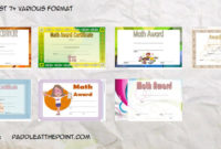 Math Award Certificate Template – Free 10+ Best Ideas with Math Award Certificate Templates